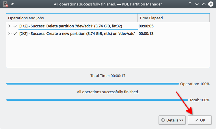 Membuat partisi pada KDE partition manager