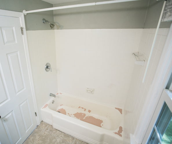 kid's bathroom shower before