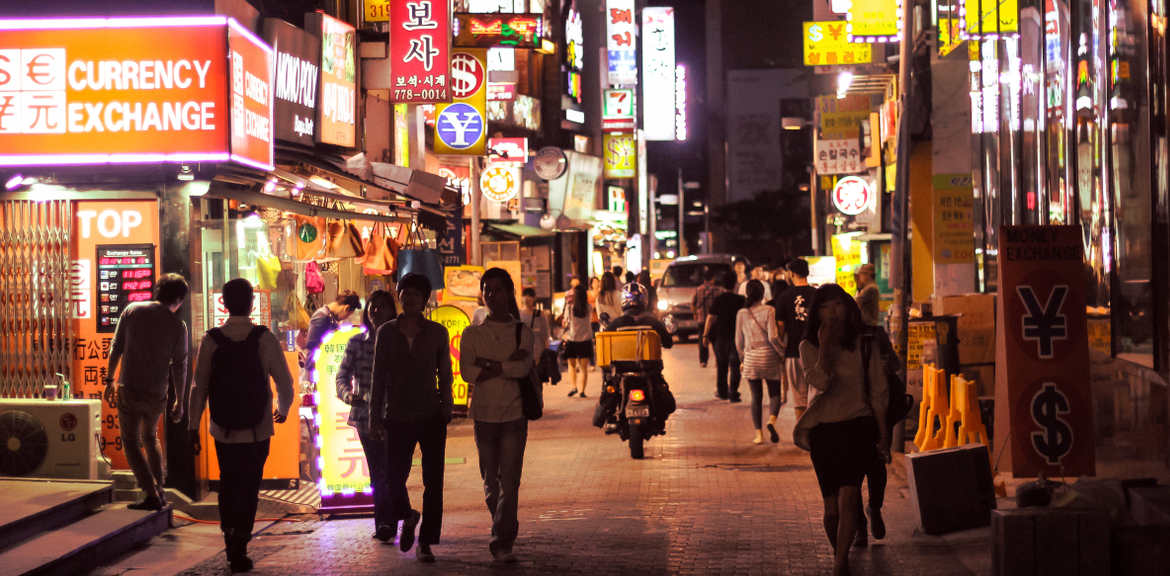 Seoul's streets at night