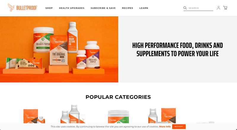 Bulletproof's Shopify Website Homepage