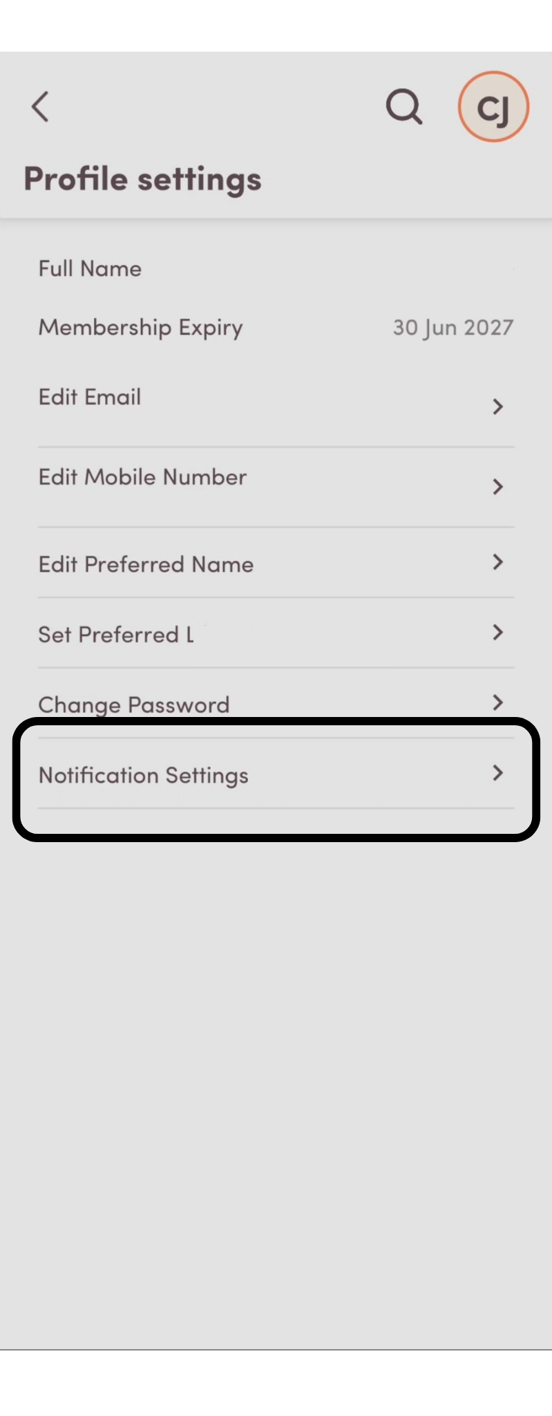 Step 4 of mobile notification setting