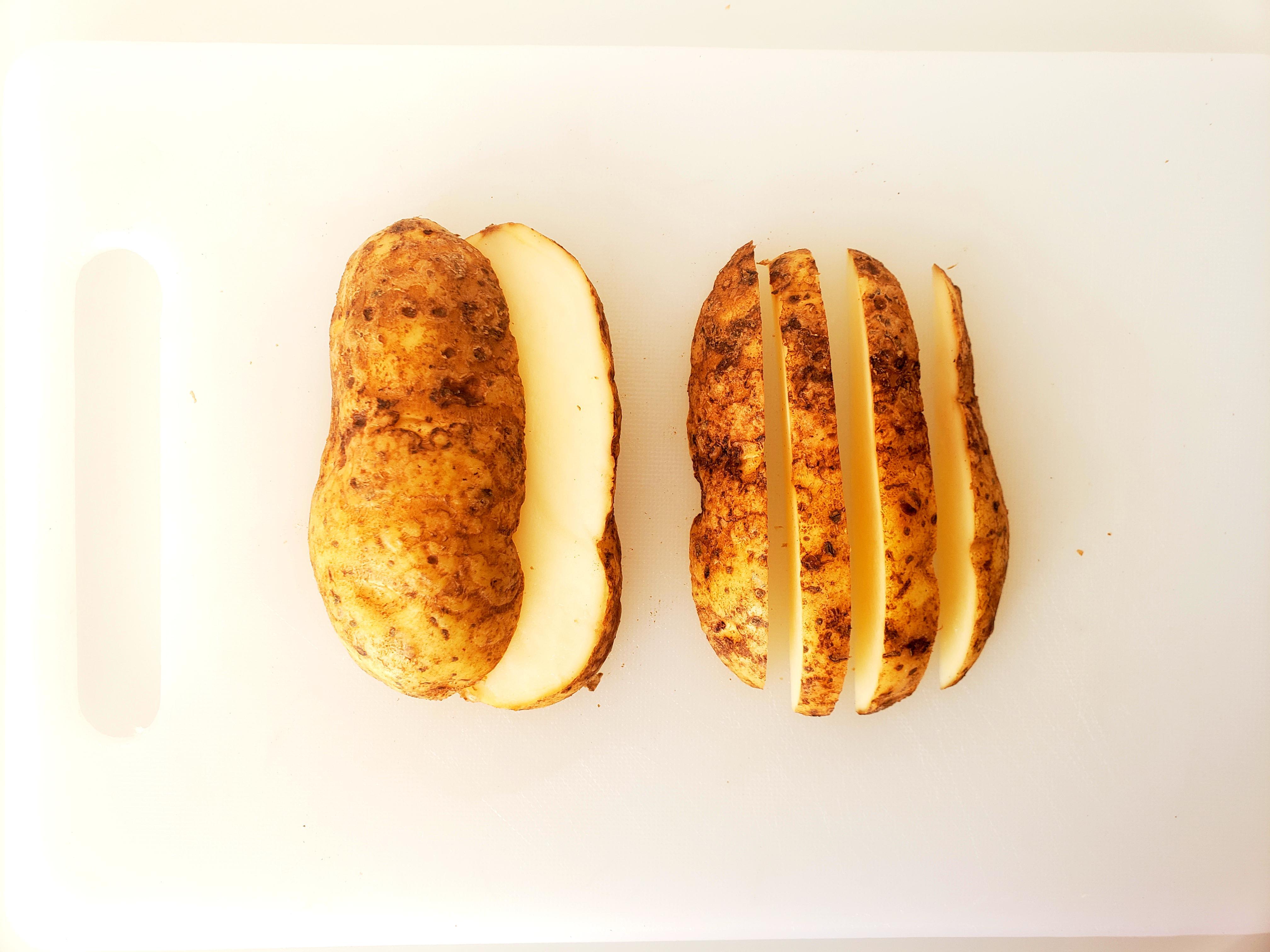 Potatoes Cut into Thick Fries