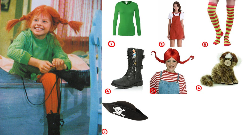 Dress Up as Pippi Longstocking Costume for Cosplay & Halloween