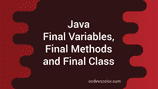 Java Final - Final Variables, Final Methods and Final Class - CodeVsColor