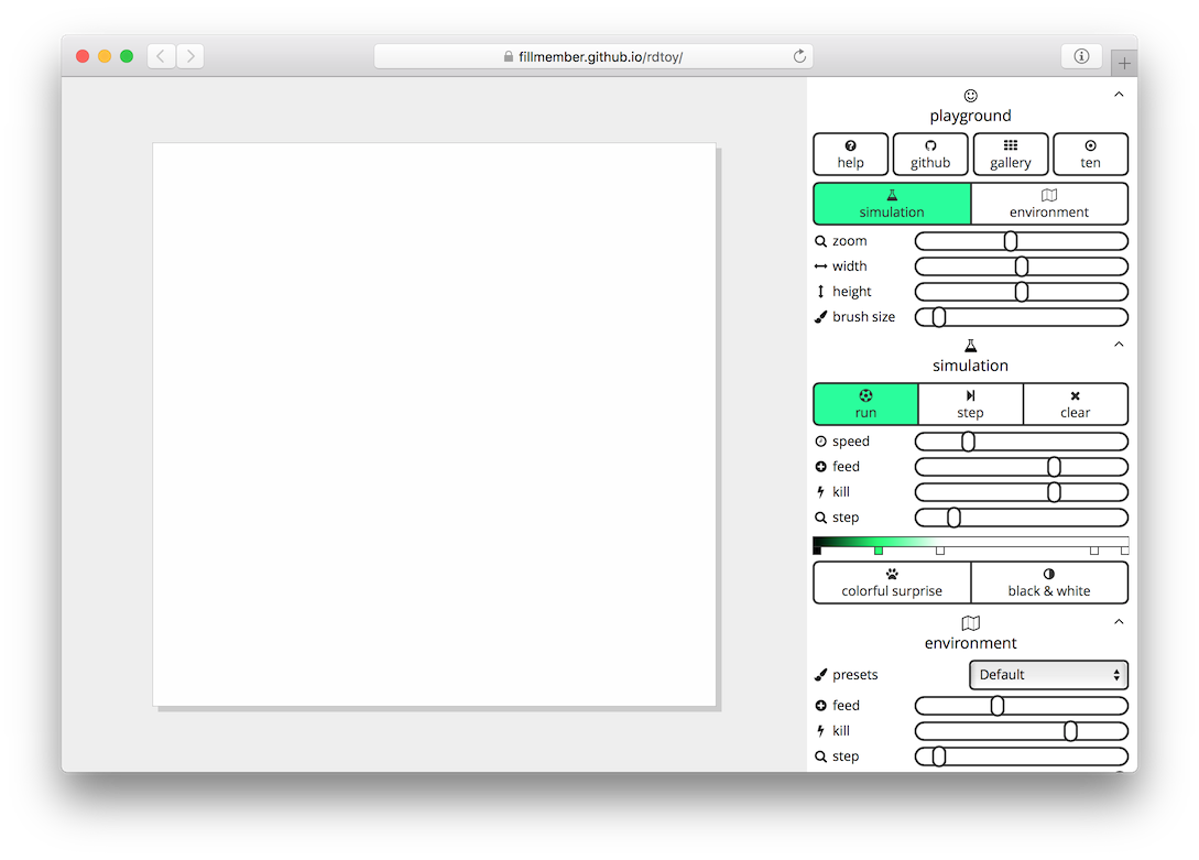 Reactive Diffusion Web Toy