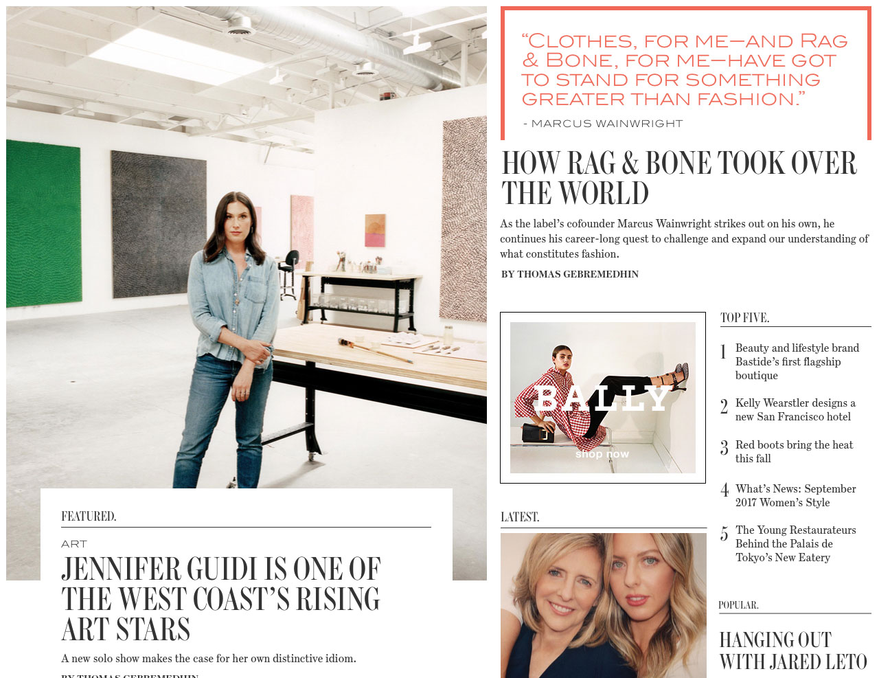 My first pass at the WSJ. Magazine Homepage