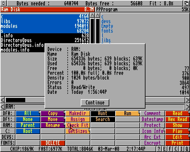 Directory Opus 4 on the Commodore Amiga