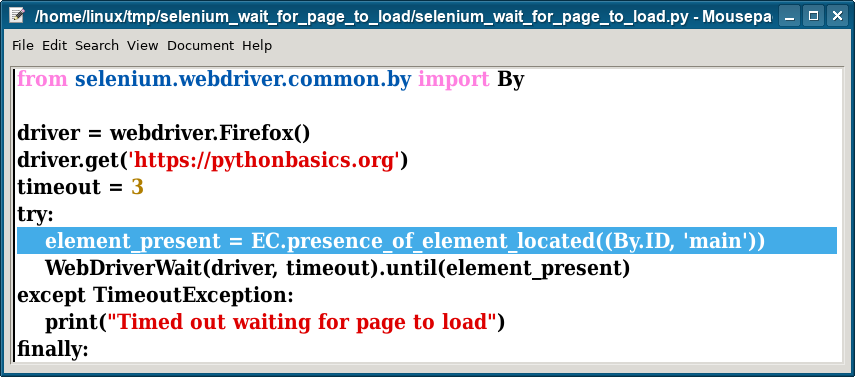 selenium wait for page to load