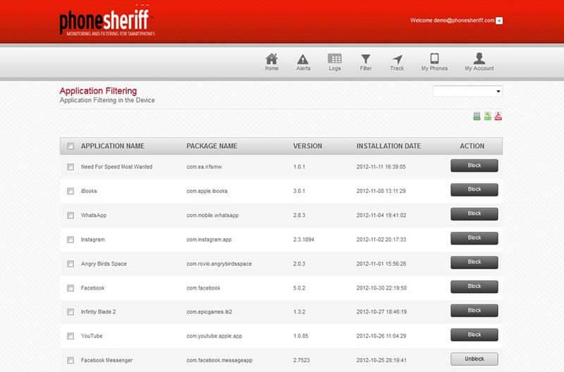Aplikasi SADAP HP dengan PhoneSheriff - Filtering apps