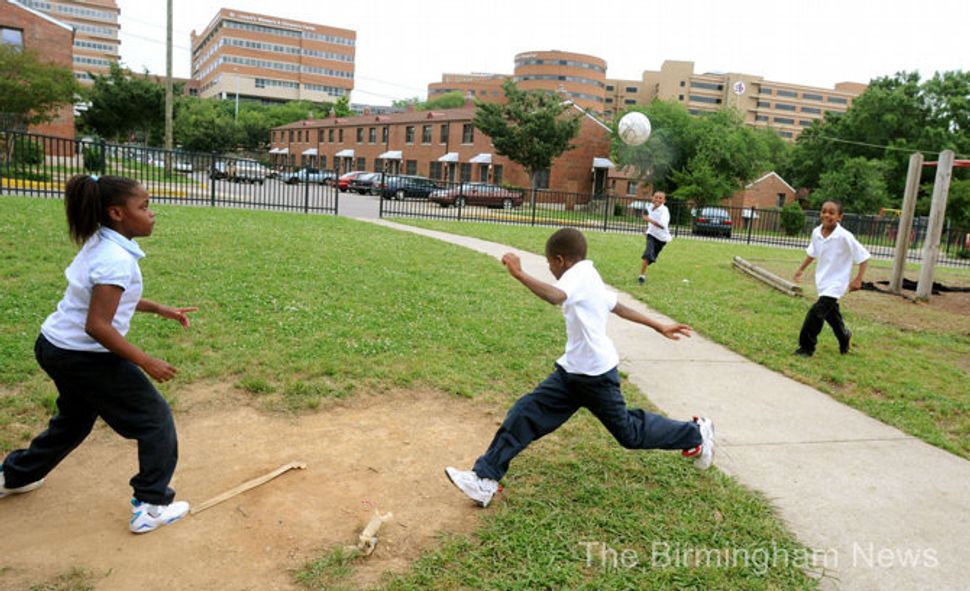 HABD Housing Authority Birmingham District Stickball on the playground