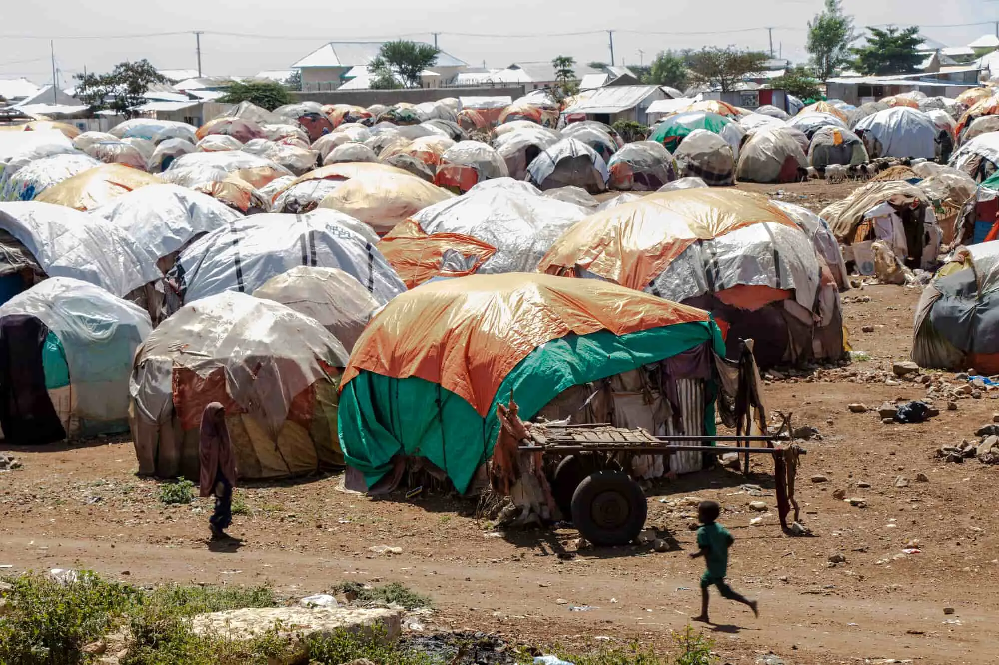 A camp for displaced people in Somalia