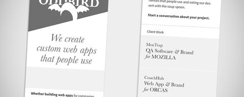 Small-screen design proposal for the new OddBird website