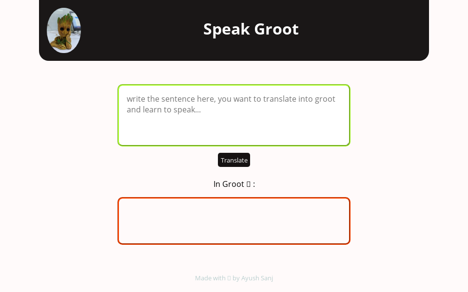 Speak Groot app
