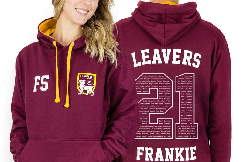 personalised leavers hoodies