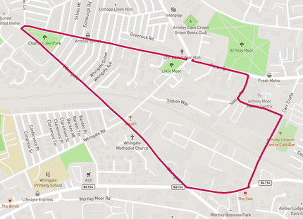 Armley Moor Loop 2km run route map card image