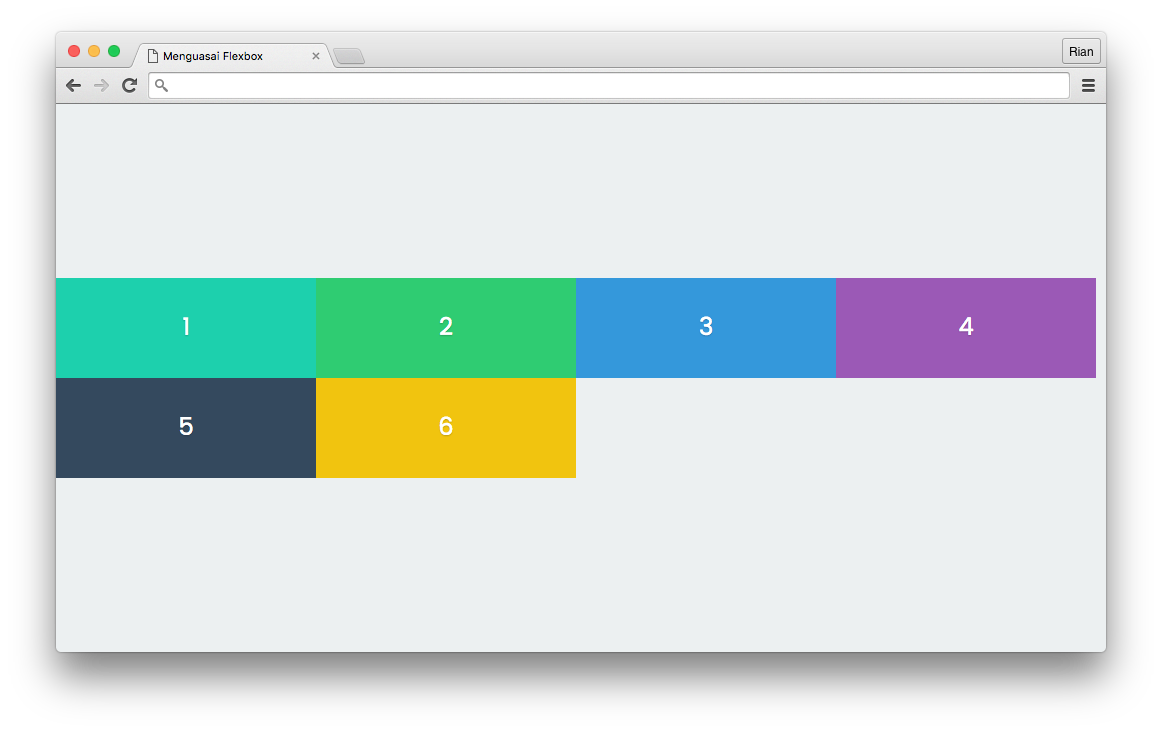 Meratakan item-item ditengah cross axis