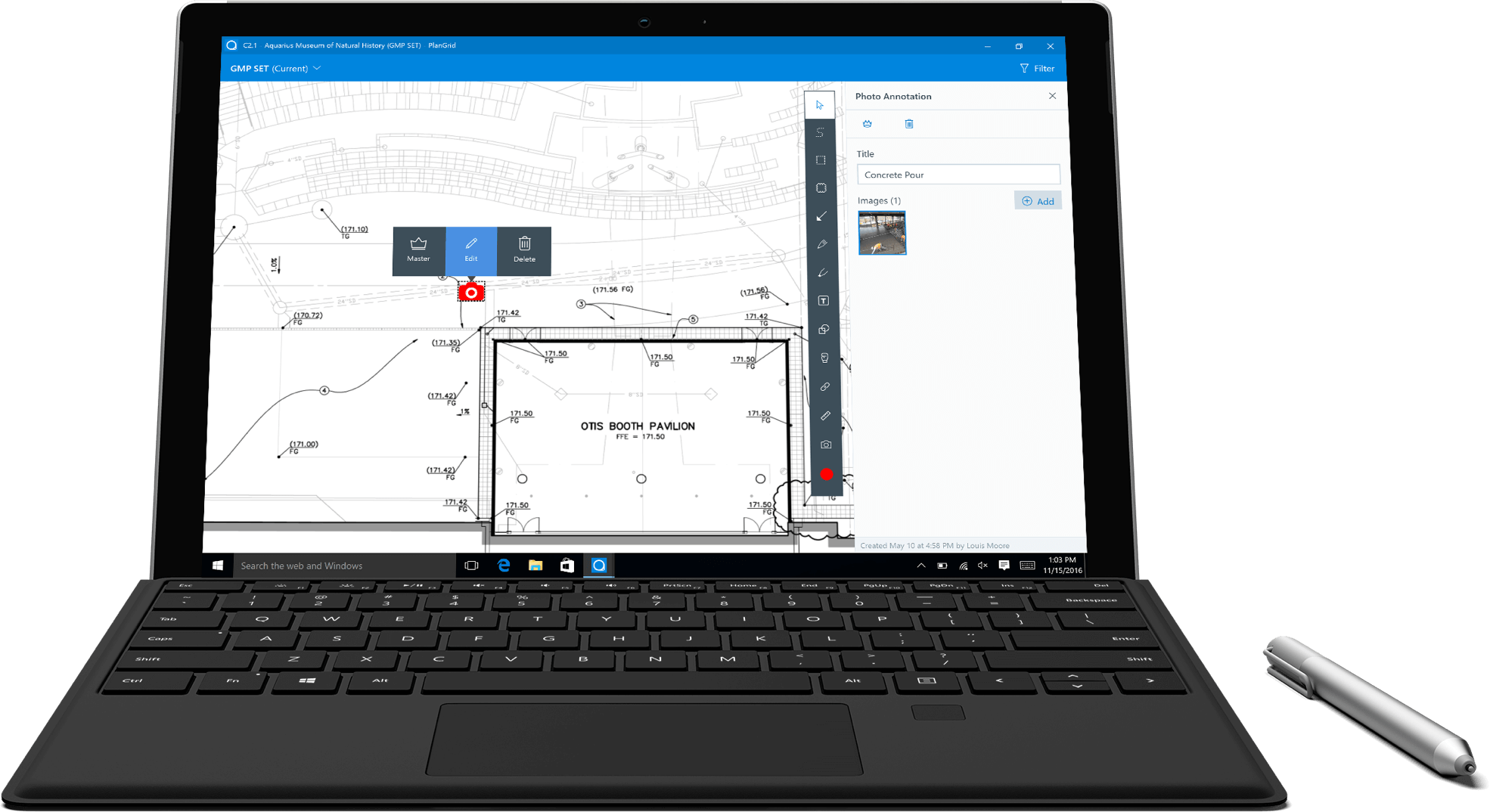 PlanGrid on a Surface Tablet