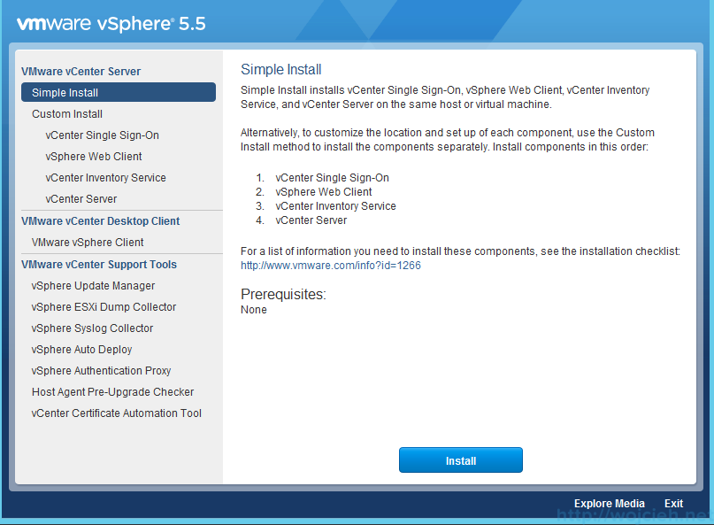 vCenter Server 5.5 Simple Install