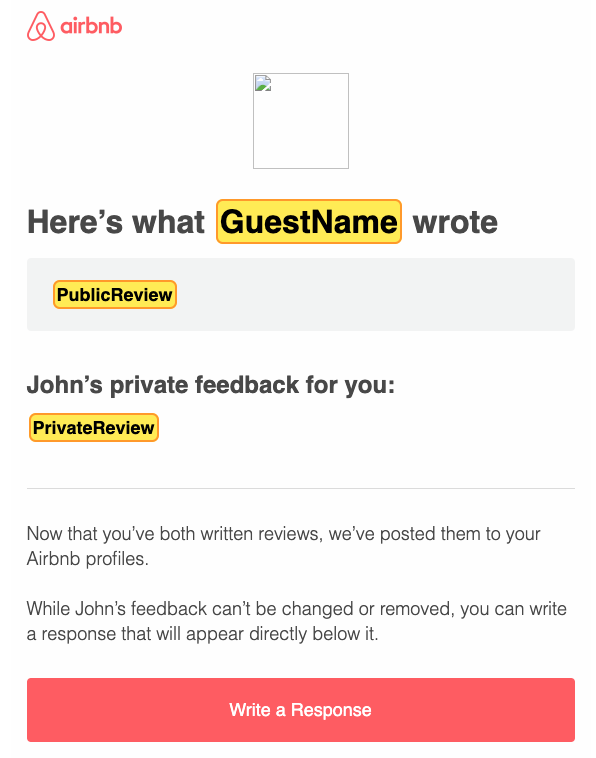 Parseur template to extract data from Airbnb review emails