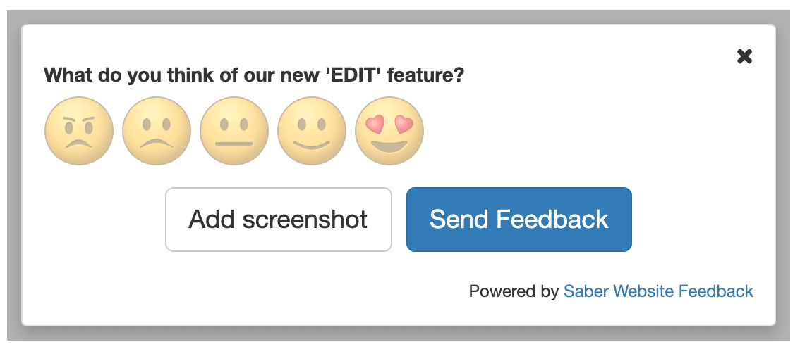 emoji Saber feedback form