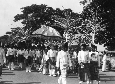 Malay wedding procession, 1930s