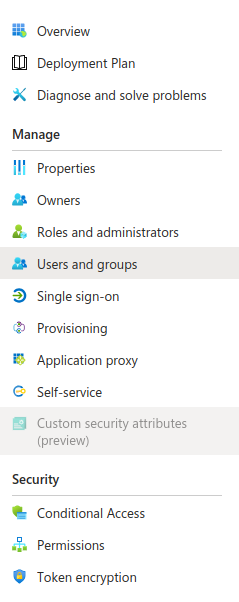 SuiteCRM SSO Azure Application Users and Groups