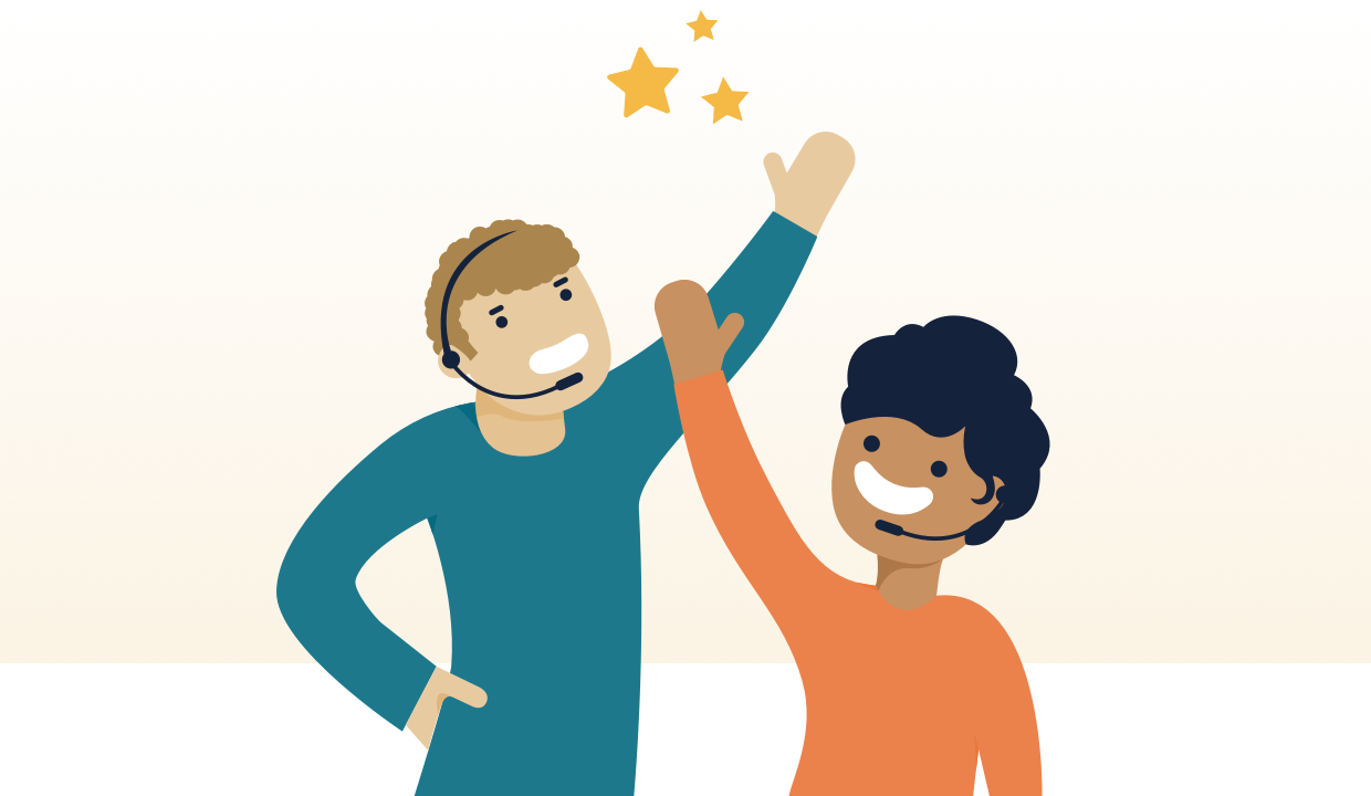 Illustration of two people high fiving