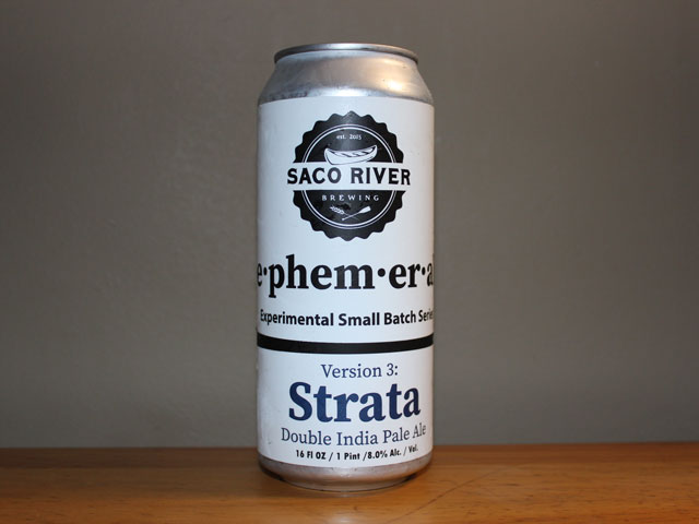 Ephemeral, a Double IPA brewed by Saco River Brewing