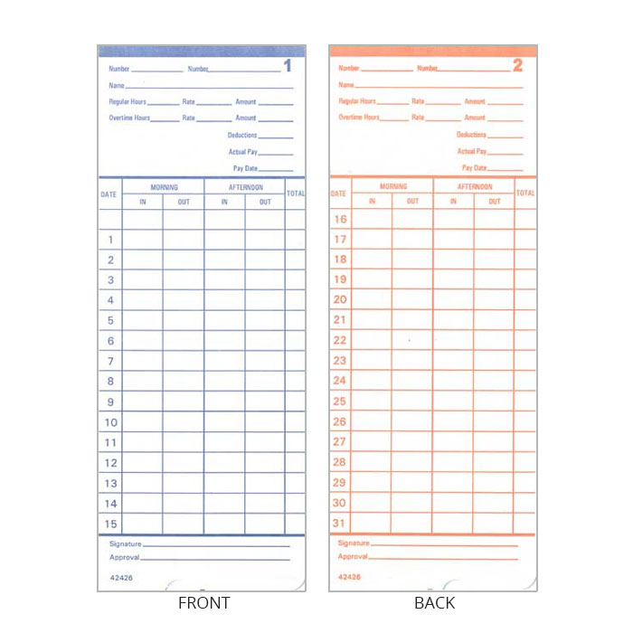 2400 Time Cards - Pack of 100
