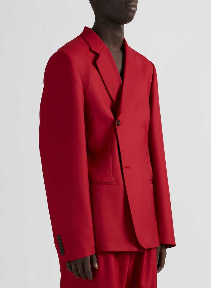 Perin Soft Tailoring Wool Red, side view II. GmbH AW22 collection.