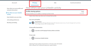 How to Be Anonymous on Linkedin So People Can’t See You’re Viewing