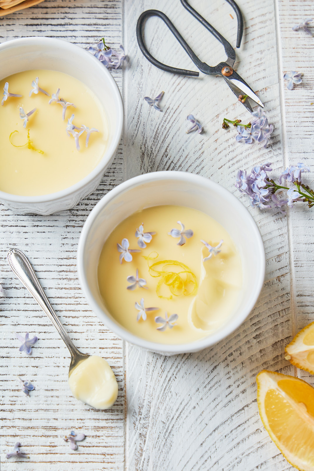 Creamy Lemon Posset Infused With Lilac