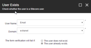 User exists verification settings