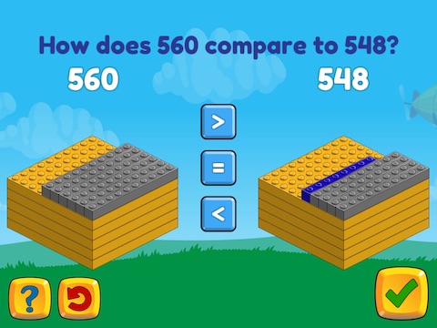 Compare two 3-digit numbers up to 1000 Math Game