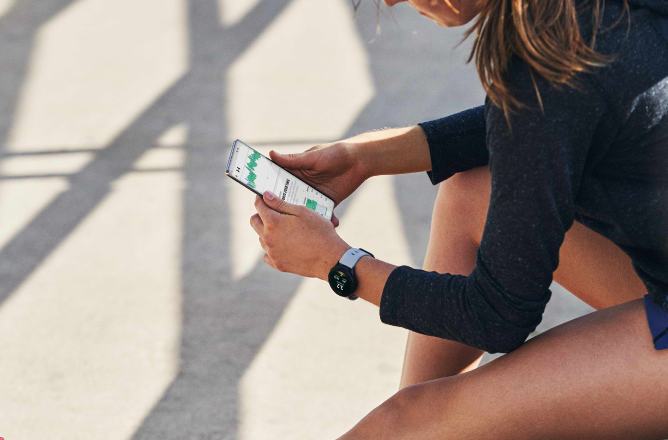 a runner checking under armour app