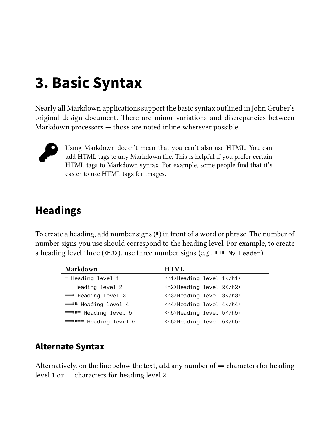The Markdown Guide book page one