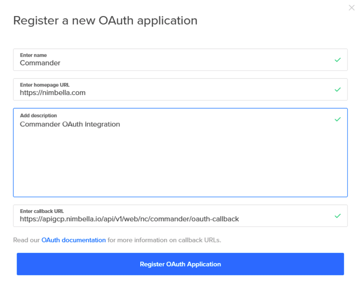 Register OAuth Application