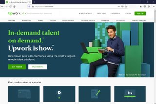 screenshot of upwork homepage