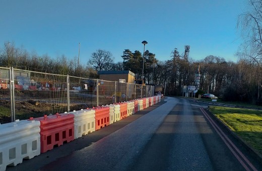 water filled barrier installation roadside in Beaconsfield