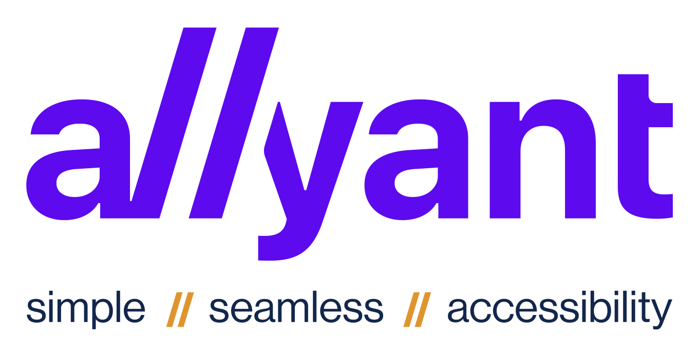 Allyant logo. Simple. Seamless. Accessibility.