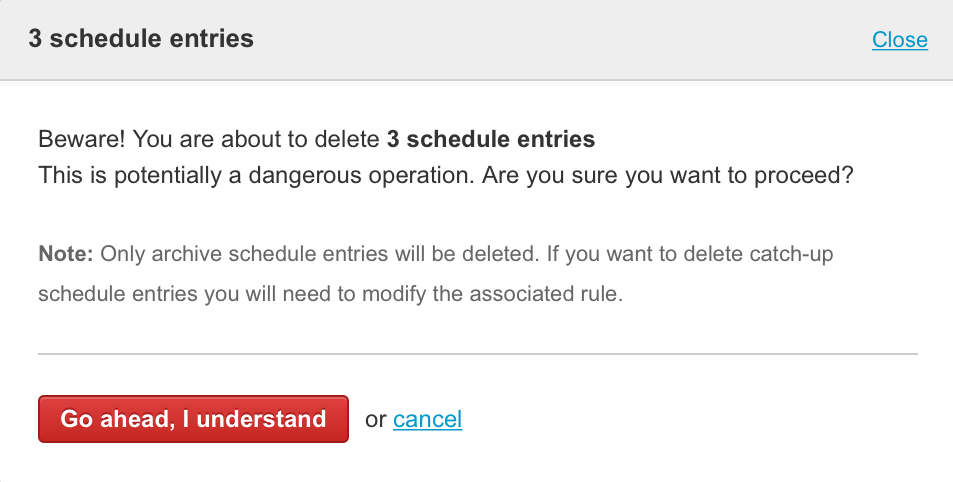 Improvements for schedule entry deletion 1