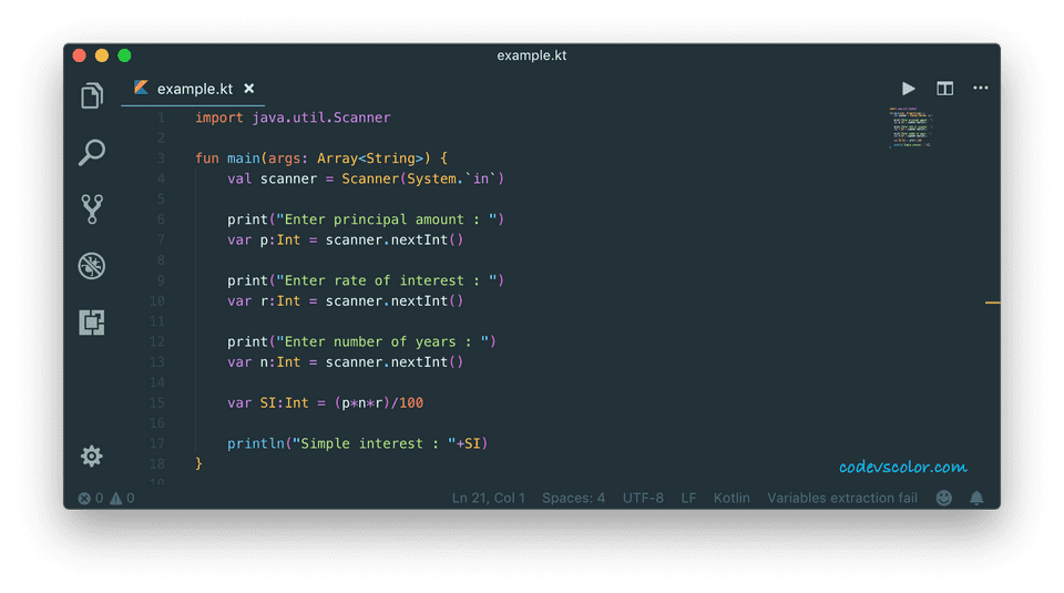 Kotlin Program To Calculate Simple Interest With User Input Values ...