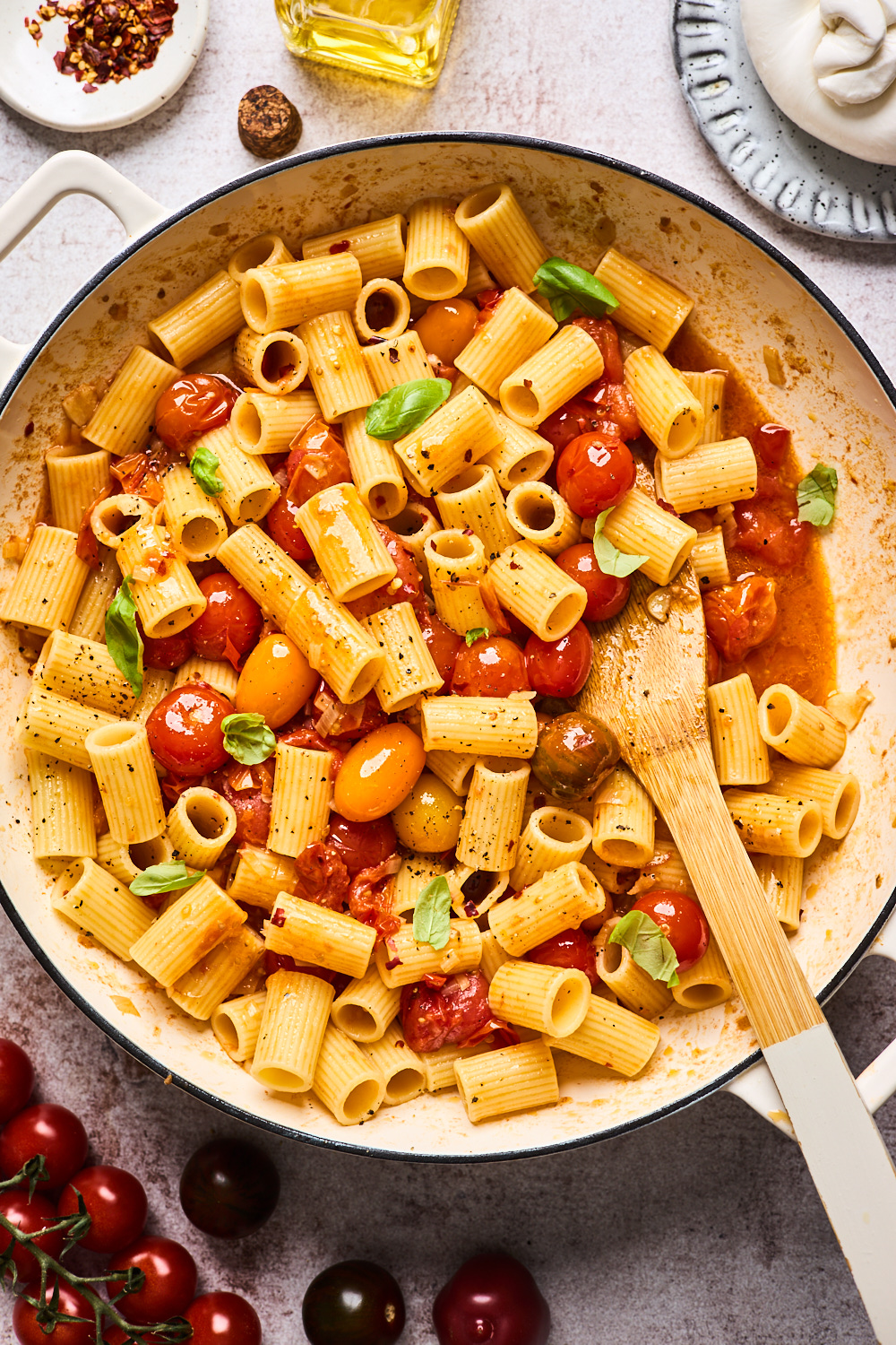 Burst Cherry Tomato Pasta | Olive & Mango