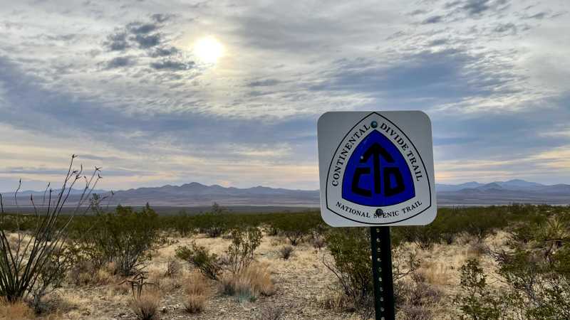 A CDT sign in the desert
