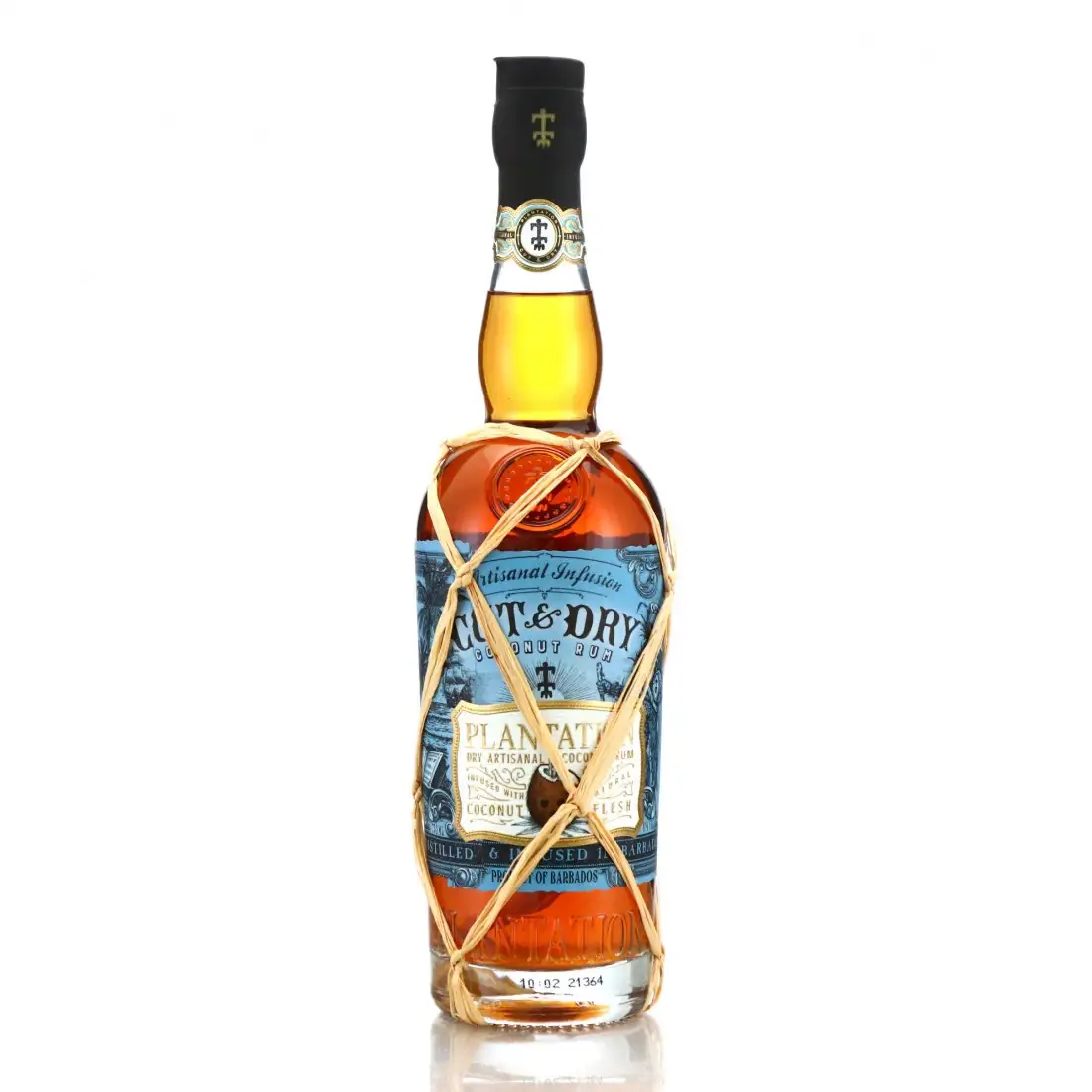 Image of the front of the bottle of the rum Plantation Cut and Dry Coconut Rum