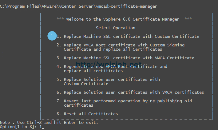 vCenter Server 6. - Replacing SSL certificates with custom VMCA - 1