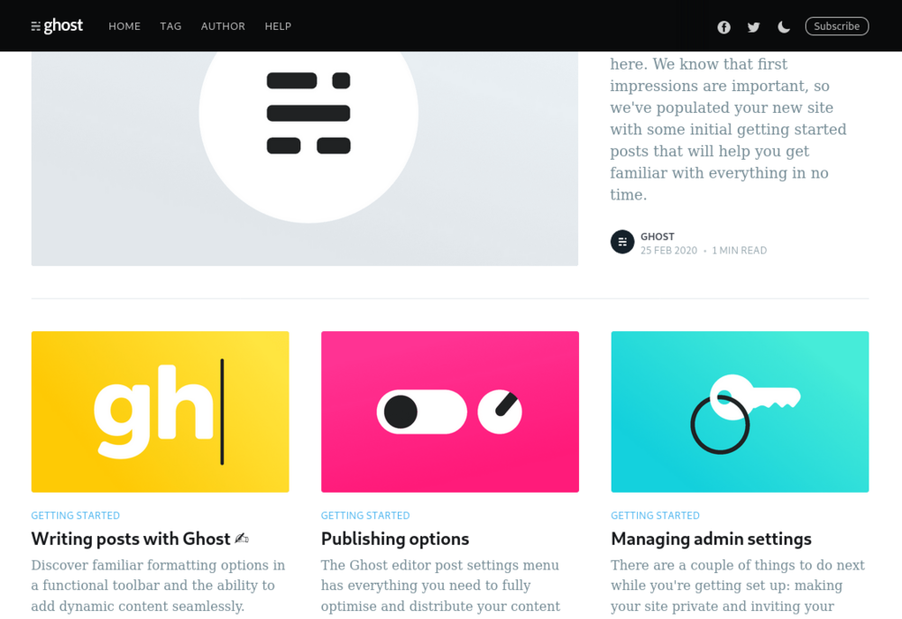 Screenshot of a page created with 