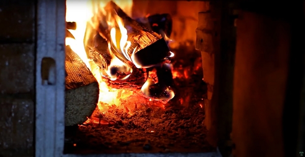 Wood burning in a stove