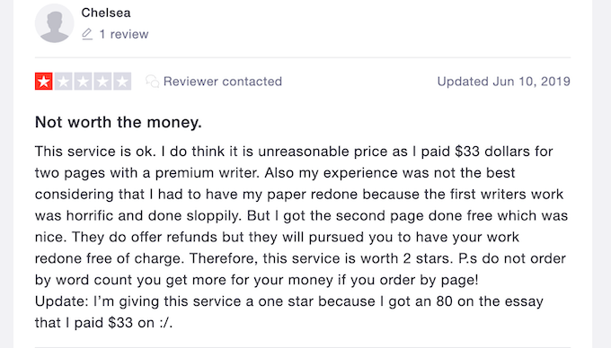 nagative paperfellows.com review on trustpilot.com