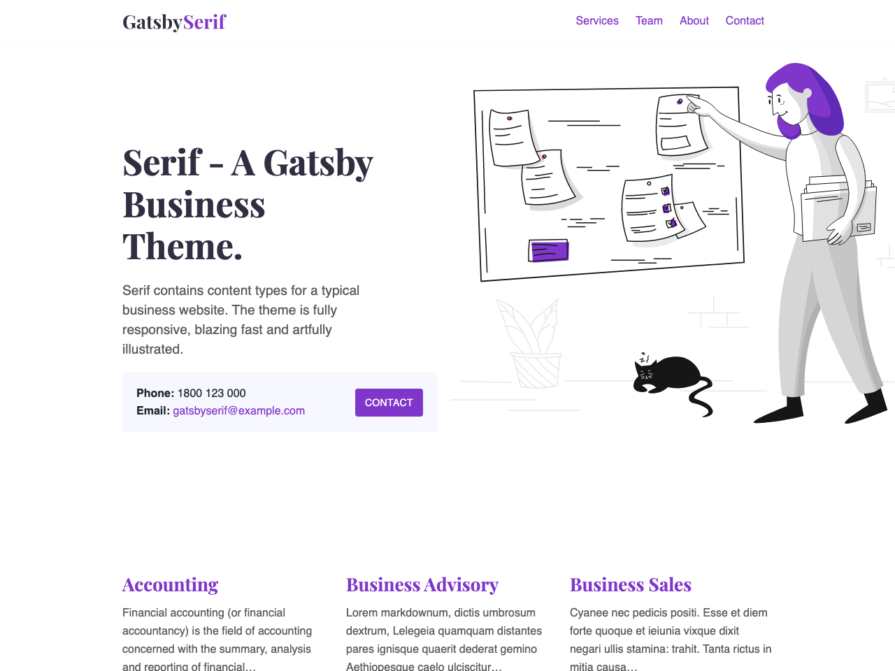 Gatsby Serif Theme screenshot